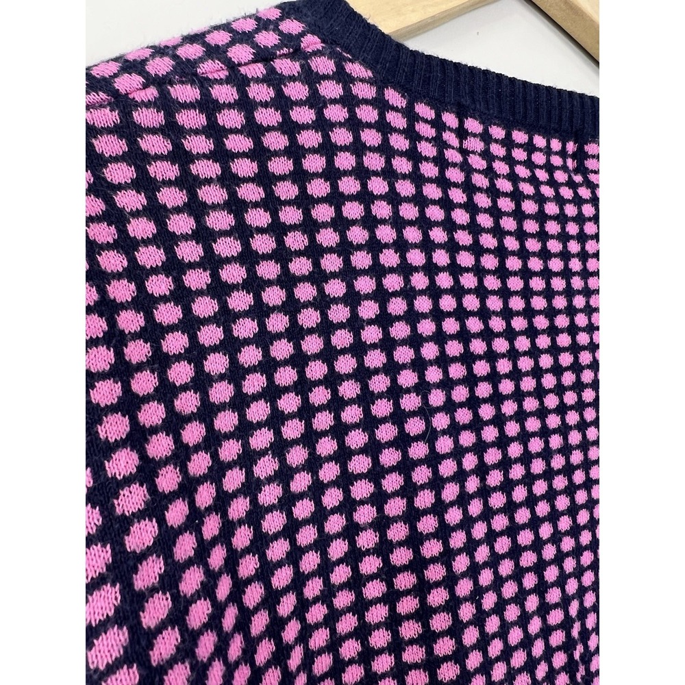 Isaac Mizrahi for Target Pink Navy Dot Henley Sweater M 3/4 Sleeve - Picture 13 of 14